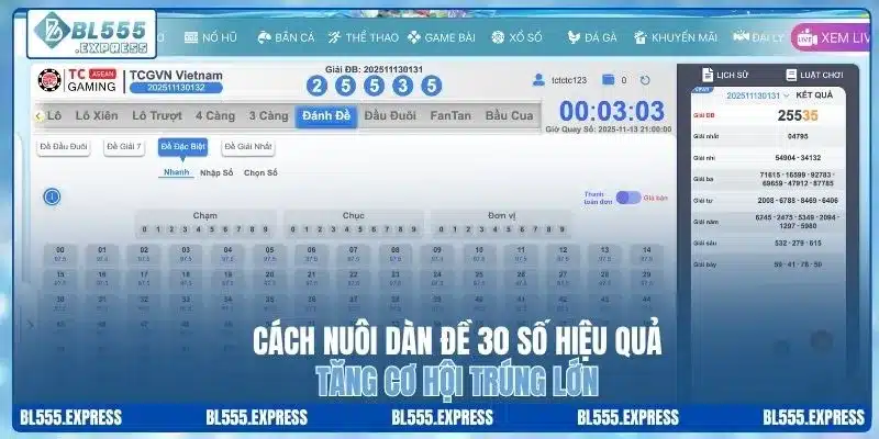 Cách Nuôi Dàn Đề 30 Số Hiệu Quả, Tăng Cơ Hội Trúng Lớn