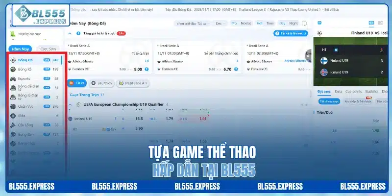 Tựa game thể thao hấp dẫn tại BL555