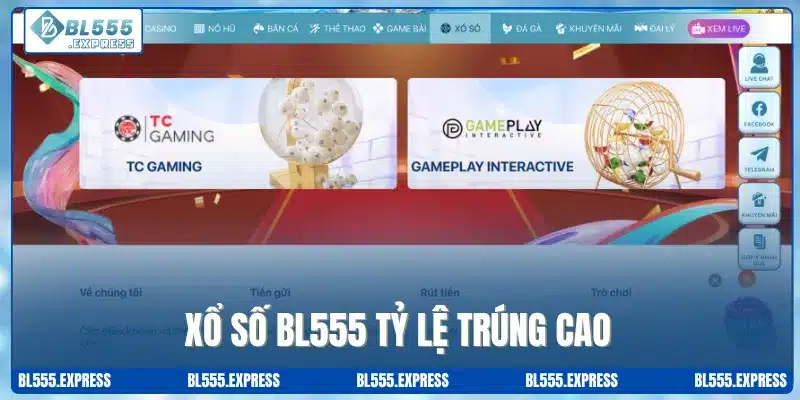 Xổ số BL555 tỷ lệ trúng cao